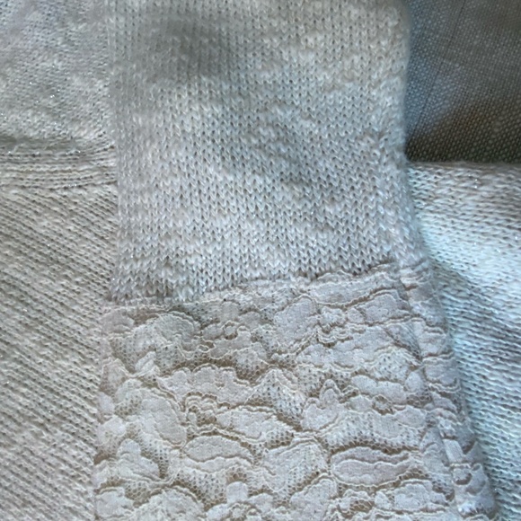 Style & Co.Woman Ivory Lace Hem Metallic Thread Cotton Blend Party Sweater-Sz-2X - Picture 9 of 16